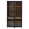 Clarence Rustic Lodge Black Oak Wood Clear Glass Door Display Case