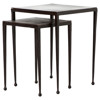 Fector Industrial Rust Brown Aluminum Top Black Iron Square Nesting End Table