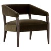 Oscar Mid Century Olive Green Velvet Brown Oak Occasional Club Arm Chair
