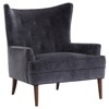 Wilmette Mid-Century Modern Charcoal Grey Tufted Wing Back Occasional Arm Chair