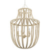 Palecek Paloma Coastal Beach White Coco Beaded Chandelier