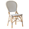 Luke Coastal Beach White Woven Rattan Dining Side Chair