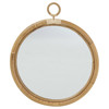 Talia Coastal Beach Brown Rattan Wall Round Mirror - Medium