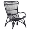 Alexis Coastal Beach Black Rattan Occasional Arm Chair