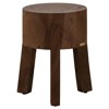 Noelle Rustic Lodge Brown Reclaimed Suar Wood Round Stool