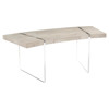 John-Richard Modern Classic Loftus Curved Acrylic Base Single Drawer Desk