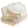 John-Richard Modern Classic Set Of 4 Selenite Hand-Applied Gold Trim Coasters