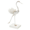 John-Richard Coastal Beach Quartz Egret Running Metal Base Figurine