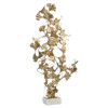John-Richard Hollywood Ginkgo Leaves White Marble Base Sculpture