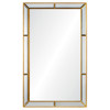 Erin Modern Classic Burnished Gold Leaf Mirror Framed Rectangular Wall Mirror