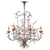 Brietta French Country Antique Bronze Iron Crystal Bud Chandelier - Medium