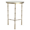 Lavinia Modern Classic Round White Marble Gold Metal Side Table