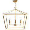 Adler Modern Classic Vintage Gold Iron Lantern Style Chandelier - Small