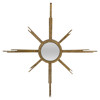 Capri Traditional Antique Gold Starburst Accent Wall Mirror