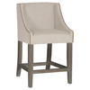 Winston Rustic Lodge Performance Linen Burnished Oak Counter Stool