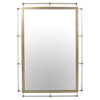 Diana Modern Classic Clear Acrylic Rod Gold Metal Frame Wall Mirror