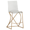 Johnson Modern Clear Acrylic Seat Gold Metal Base Counter Stool