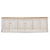 Satine French Country Antique White Wash Wood Sideboard - 119"