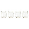 Olly Modern Classic Artisan Clear Hammered Stemless Wine Glasses - Set of 4