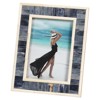 Eli French Country Carved Blue and White Bone Photo Frame - 5x7