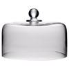 Simon Pearce Hartland Modern Classic Clear Glass Cake Plate Dome - Large