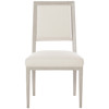 Lucille Modern Classic Beige Grey Wood Square Back Dining Side Chair