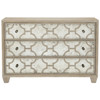Sarabeth French Country Patterned Cast Antique Glass Brown Wood Dresser