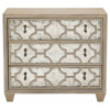 Sarabeth French Country Patterned Cast Antique Glass Brown Wood Nightstand
