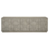 Landon Modern Masculine Grey Fancy Face Wood Media Cabinet