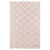 Ella Modern Classic Pink Wool White Diamond Patterned Rug - 2'x3'