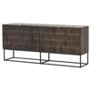 Madison Modern Classic Brown Mango Wood Black Iron Sideboard