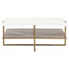 Lawrence Modern Classic White Marble Antique Brass Square Coffee Table