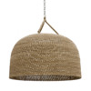 Palecek Green Oaks Coastal Beach Woven Rattan Frame Ceiling Pendant
