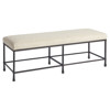 Ruby Modern Classic Ivory Upholstered Bronze Metal Frame Bench