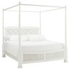 Luka Coastal Beach White Wood Canopy Poster Bed - King