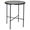Aurore French Country Glass Top Metal Round Outdoor Dining Bar Table - 32"W
