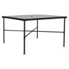 Aurore French Country Glass Top Metal Square Outdoor Dining Table - 44"W