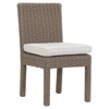 Yuna Coastal Beige Cushion Brown Outdoor Dining Side Chair