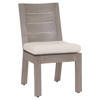 Ezra Modern Taupe Grey Aluminum Beige Outdoor Dining Side Chair