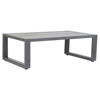 Finn Modern Grey Metal Rectangular Outdoor Coffee Table