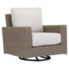 Yuna Coastal Beige Cushion Brown Outdoor Club Swivel Rocker Chair
