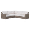 Yuna Coastal Beige Cushion Brown Outdoor Sectional Sofa