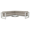 Roman Modern Grey Cushion White Metal Outdoor Sectional Sofa