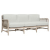 Palecek Montecito Coastal Abaca Grey Woven Teak White Cushion Outdoor Sofa - 86"