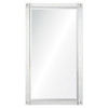 Lotus Modern Classic Silver Beveled Convex Rectangular Wall Mirror - Small