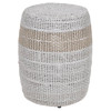 Lorry Coastal Beach Taupe Woven Rope Round Outdoor Side End Table
