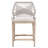 Lorry Coastal Beach Taupe Performance Mahogany Woven Rope Counter Stool