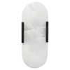 Hudson Modern Classic White Alabaster Black Steel Wall Sconce