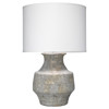 Xavi Modern Classic White Linen Shade Grey Ceramic Table Lamp
