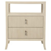 Alice Modern Classic Beige Two Drawer Open Top Shelf Nightstand